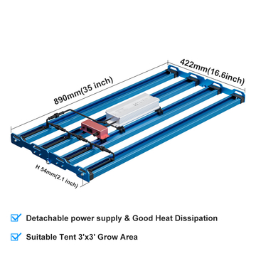 For 3x3 ft Tent Rotatable KingBrite P55 320W Full Spectrum Samsung LM301H EVO LED Grow Lights