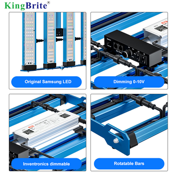 NO Tax to EU, UV IR Separate Switches, KingBrite 240W Samsung LM301H EVO Mint White with Emerald Green LED Grow Light Bar